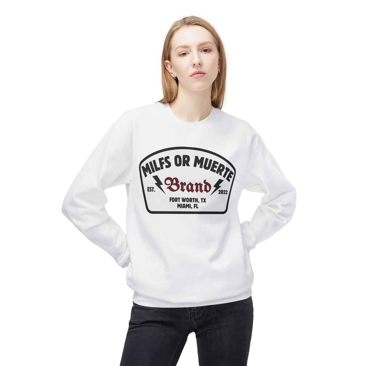 Unisex Midweight Softstyle Fleece Crewneck Sweatshirt By Milfs Or Muerte