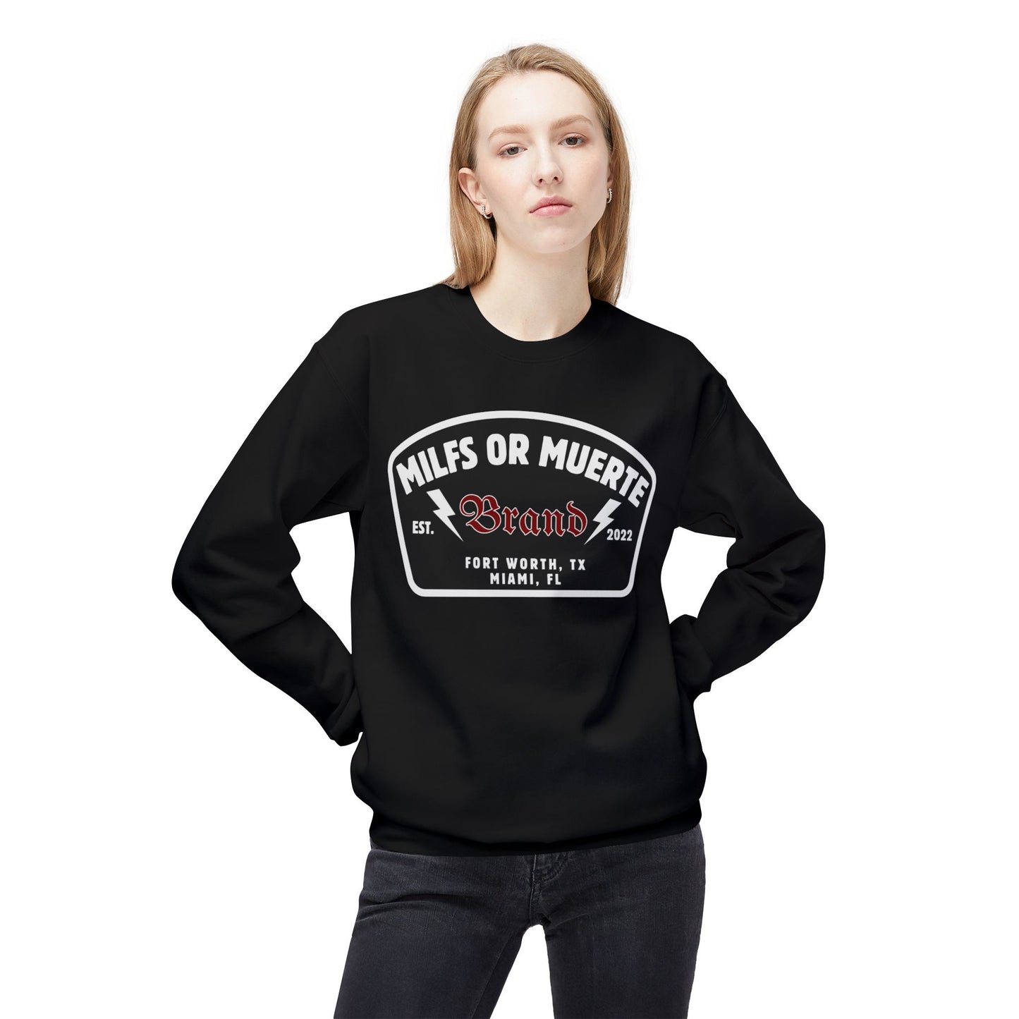 Unisex Midweight Softstyle Fleece Crewneck Sweatshirt By Milfs Or Muerte